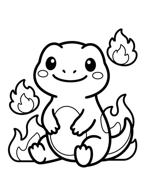 Cute Bruni Salamander para colorir Desenho de Cute Bruni Salamander para colorir e imprimir grátis