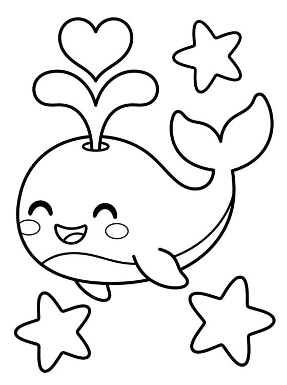 Happy Whale Swimming para colorir Desenho de Happy Whale Swimming para colorir e imprimir grátis