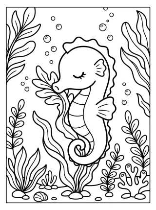 Sleeping Seahorse para colorir Desenho de Sleeping Seahorse para colorir e imprimir grátis