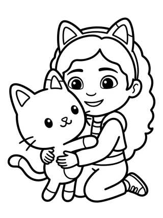 Gabby Hugging Pandy Paws para colorir Desenho de Gabby Hugging Pandy Paws para colorir e imprimir grátis