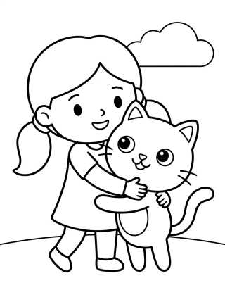 Gabby Hugging Pandy Paws para colorir Desenho de Gabby Hugging Pandy Paws para colorir e imprimir grátis