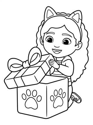 Gabby Opening a Meow Mail Surprise para colorir Desenho de Gabby Opening a Meow Mail Surprise para colorir e imprimir grátis