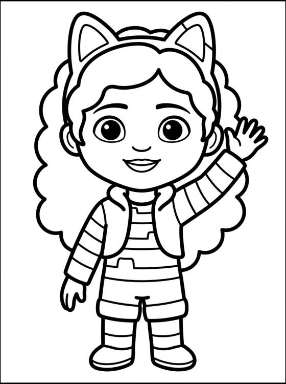 Gabby Waving Hello para colorir Desenho de Gabby Waving Hello para colorir e imprimir grátis