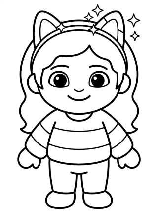 Gabby Wearing Her Magic Cat Ears para colorir Desenho de Gabby Wearing Her Magic Cat Ears para colorir e imprimir grátis