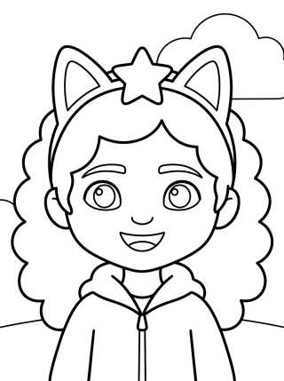 Gabby with Kitty Headband para colorir Desenho de Gabby with Kitty Headband para colorir e imprimir grátis