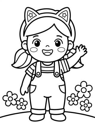Smiling Gabby with Kitty Headband para colorir Desenho de Smiling Gabby with Kitty Headband para colorir e imprimir grátis
