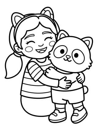 Gabby and Pandy Paws para colorir Desenho de Gabby and Pandy Paws para colorir e imprimir grátis