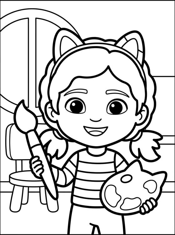 Gabby Painting and Doing Crafts para colorir Desenho de Gabby Painting and Doing Crafts para colorir e imprimir grátis