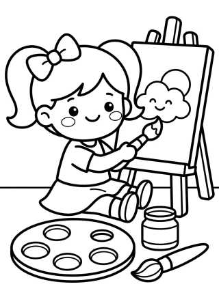 Gabby Painting and Doing Crafts para colorir Desenho de Gabby Painting and Doing Crafts para colorir e imprimir grátis