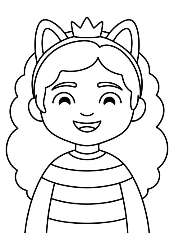 Smiling Gabby with Kitty Ears para colorir Desenho de Smiling Gabby with Kitty Ears para colorir e imprimir grátis
