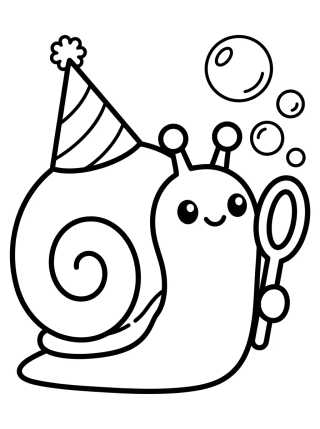 Gary with a Birthday Hat para colorir Desenho de Gary with a Birthday Hat para colorir e imprimir grátis