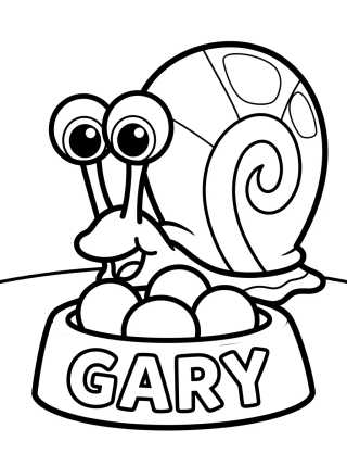 Gary Eating His Dinner para colorir Desenho de Gary Eating His Dinner para colorir e imprimir grátis