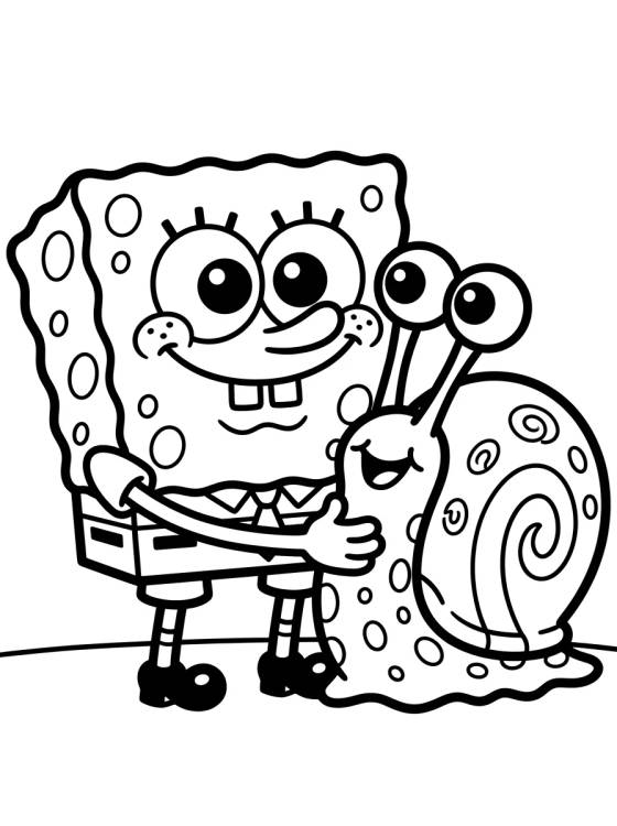 Gary and SpongeBob Best Friends para colorir Desenho de Gary and SpongeBob Best Friends para colorir e imprimir grátis