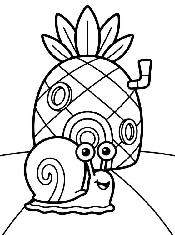 Happy Gary in Bikini Bottom para colorir Desenho de Happy Gary in Bikini Bottom para colorir e imprimir grátis