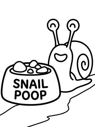 Gary the Snail Eating Snail Food para colorir Desenho de Gary the Snail Eating Snail Food para colorir e imprimir grátis