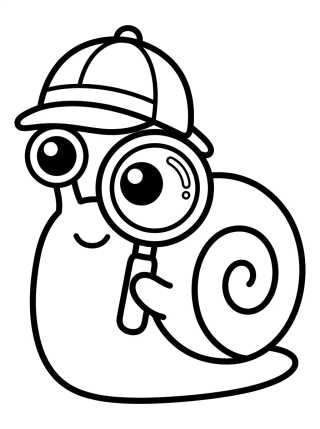 Detective Gary the Snail with Hat para colorir Desenho de Detective Gary the Snail with Hat para colorir e imprimir grátis
