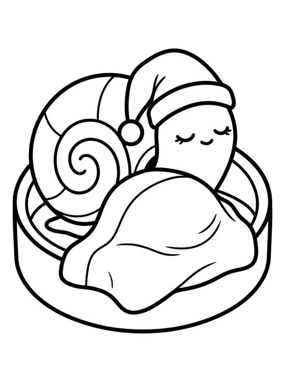 Cute Sleeping Gary the Snail para colorir Desenho de Cute Sleeping Gary the Snail para colorir e imprimir grátis