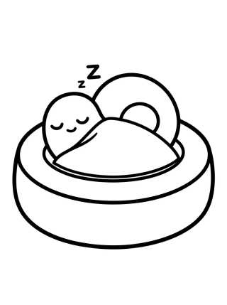 Gary the Snail Sleeping in Bed para colorir Desenho de Gary the Snail Sleeping in Bed para colorir e imprimir grátis
