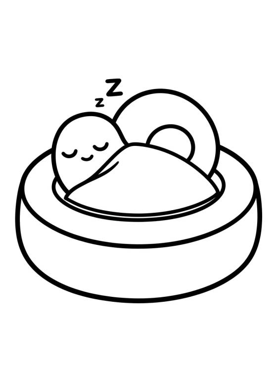 Gary the Snail Sleeping in Bed para colorir Desenho de Gary the Snail Sleeping in Bed para colorir e imprimir grátis