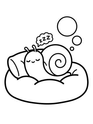 Cute Sleeping Gary the Snail para colorir Desenho de Cute Sleeping Gary the Snail para colorir e imprimir grátis