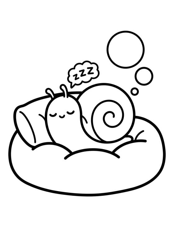 Cute Sleeping Gary the Snail para colorir Desenho de Cute Sleeping Gary the Snail para colorir e imprimir grátis