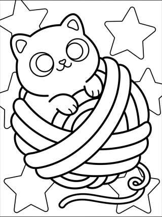 Coleção de desenhos para colorir: Cute Cat Coloring Pages