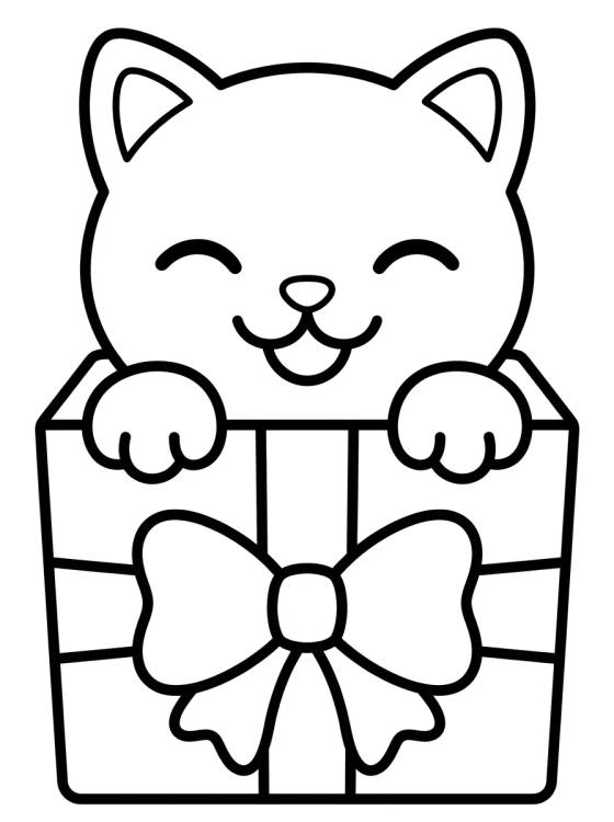 Kitten in a Cardboard Box para colorir Desenho de Kitten in a Cardboard Box para colorir e imprimir grátis