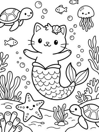 Mercat in the Deep Blue Sea para colorir Desenho de Mercat in the Deep Blue Sea para colorir e imprimir grátis