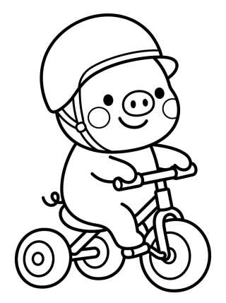 George Pig Riding his Tricycle para colorir Desenho de George Pig Riding his Tricycle para colorir e imprimir grátis