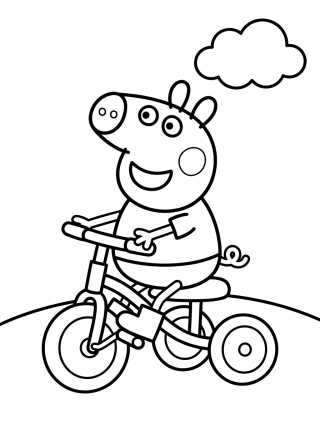 George Pig Riding his Tricycle para colorir Desenho de George Pig Riding his Tricycle para colorir e imprimir grátis