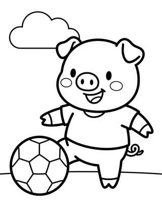 George Pig Playing Ball para colorir Desenho de George Pig Playing Ball para colorir e imprimir grátis