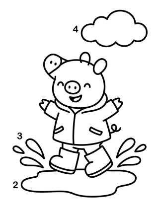 George Pig Jumping in Muddy Puddles para colorir Desenho de George Pig Jumping in Muddy Puddles para colorir e imprimir grátis