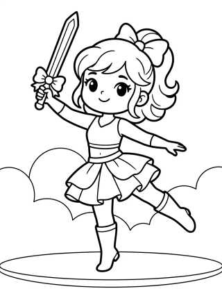 Warrior Dancer with Light Sword para colorir Desenho de Warrior Dancer with Light Sword para colorir e imprimir grátis