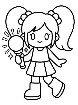 K-Pop Dancer with Magic Lightstick para colorir Desenho de K-Pop Dancer with Magic Lightstick para colorir e imprimir grátis