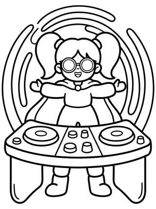 Protector K-Pop Warrior DJ para colorir Desenho de Protector K-Pop Warrior DJ para colorir e imprimir grátis