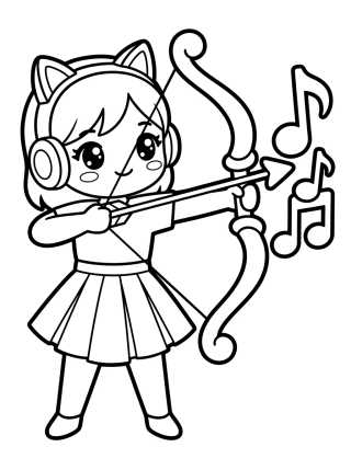 Stylish K-Pop Archer Warrior para colorir Desenho de Stylish K-Pop Archer Warrior para colorir e imprimir grátis