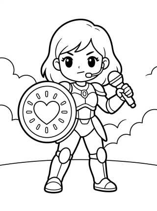 K-Pop Warrior Defending the Stage para colorir Desenho de K-Pop Warrior Defending the Stage para colorir e imprimir grátis