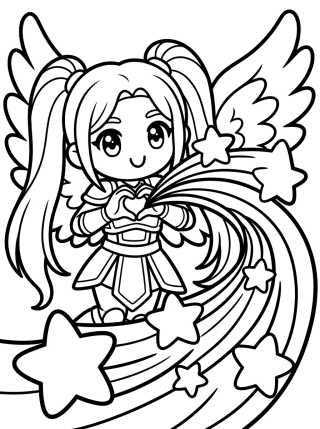 K-Pop Warrior Shooting Star Power para colorir Desenho de K-Pop Warrior Shooting Star Power para colorir e imprimir grátis
