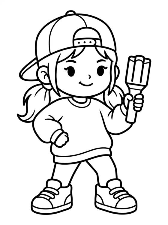 Rapper Warrior with Neon Lightstick para colorir Desenho de Rapper Warrior with Neon Lightstick para colorir e imprimir grátis