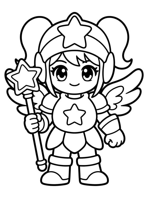 Visual Warrior with Star Armor para colorir Desenho de Visual Warrior with Star Armor para colorir e imprimir grátis