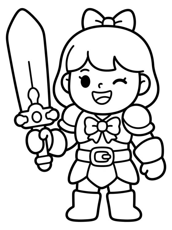 Warrior Leader with Sword Mic para colorir Desenho de Warrior Leader with Sword Mic para colorir e imprimir grátis