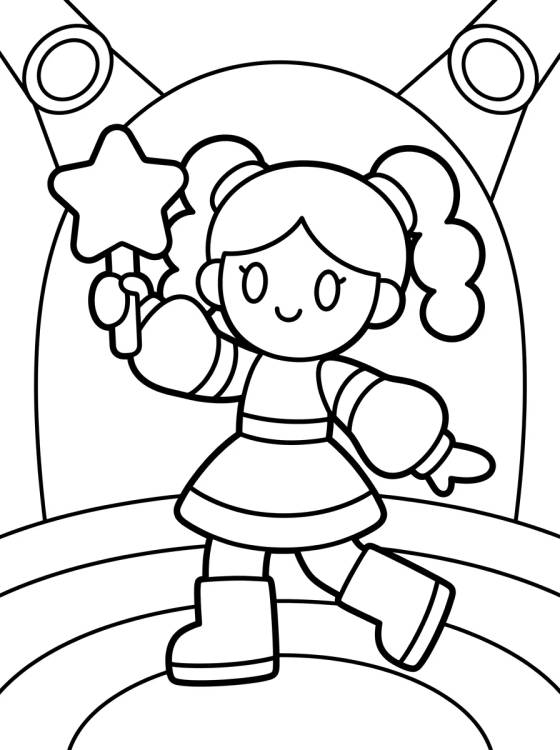 Dancer with Lightstick para colorir Desenho de Dancer with Lightstick para colorir e imprimir grátis