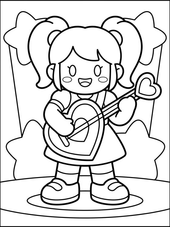 Magical Guitarist at the Concert para colorir Desenho de Magical Guitarist at the Concert para colorir e imprimir grátis
