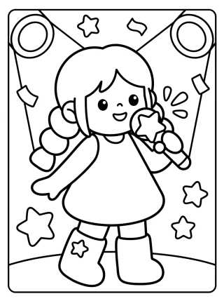 Stellar Vocalist on Stage para colorir Desenho de Stellar Vocalist on Stage para colorir e imprimir grátis