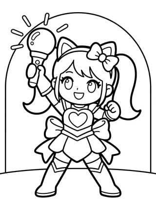 Warrior Dancer with Glowing Lightstick para colorir Desenho de Warrior Dancer with Glowing Lightstick para colorir e imprimir grátis