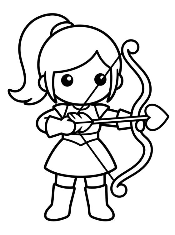 Enchanted K-Pop Archer Warrior para colorir Desenho de Enchanted K-Pop Archer Warrior para colorir e imprimir grátis