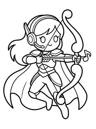 Musical Ninja K-Pop Warrior para colorir Desenho de Musical Ninja K-Pop Warrior para colorir e imprimir grátis