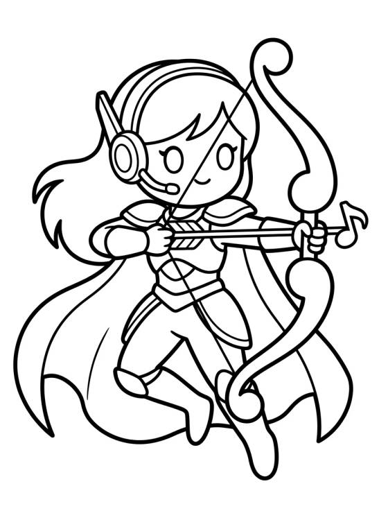 Musical Ninja K-Pop Warrior para colorir Desenho de Musical Ninja K-Pop Warrior para colorir e imprimir grátis