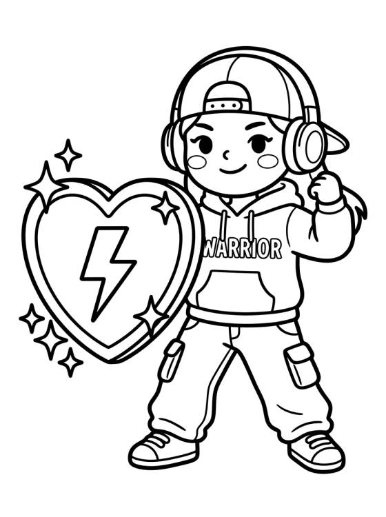 Warrior Rapper with Magic Shield para colorir Desenho de Warrior Rapper with Magic Shield para colorir e imprimir grátis