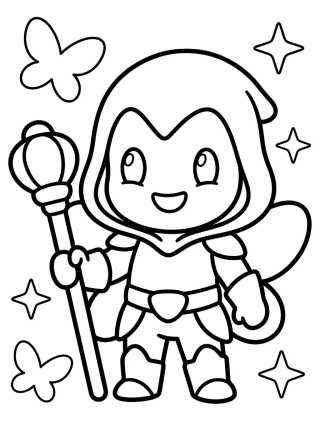Chibi Hawk Moth with Cane para colorir Desenho de Chibi Hawk Moth with Cane para colorir e imprimir grátis